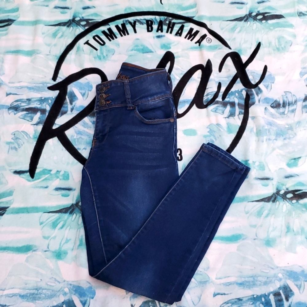 💖 Navy Blue High Waisted Skinny Jeans